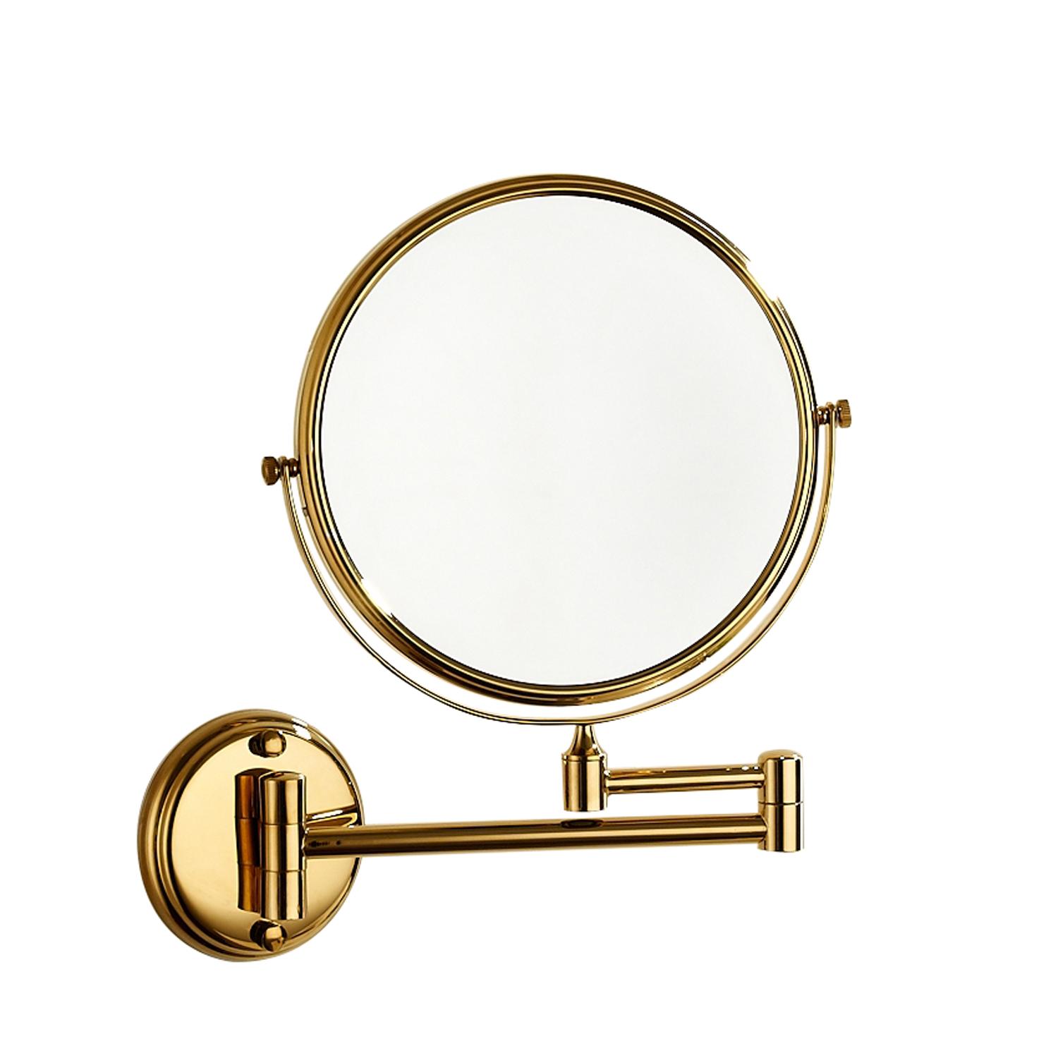 Stainless steel wall mounted circular magnifying mirror
