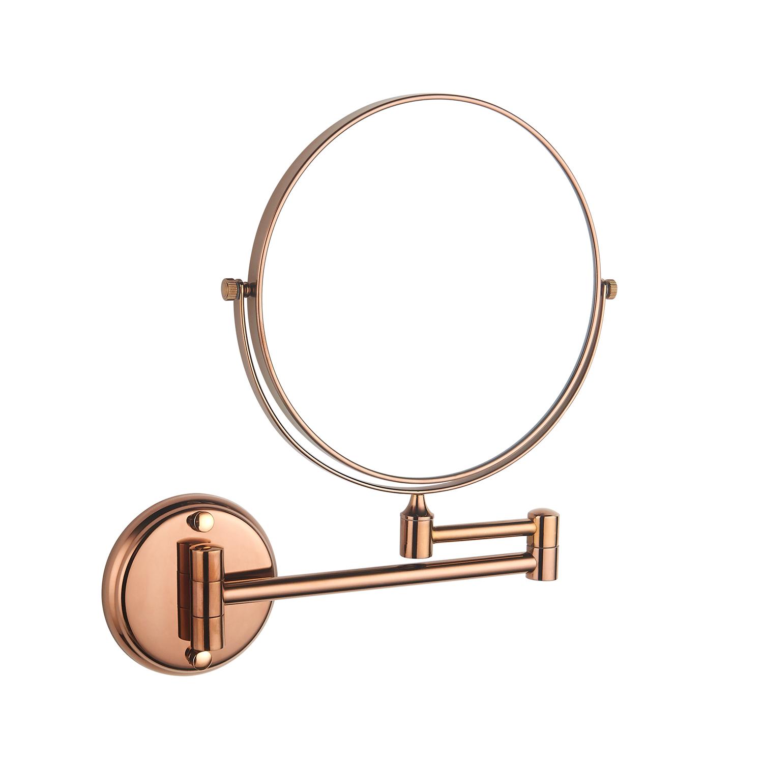 Stainless steel wall mounted circular magnifying mirror